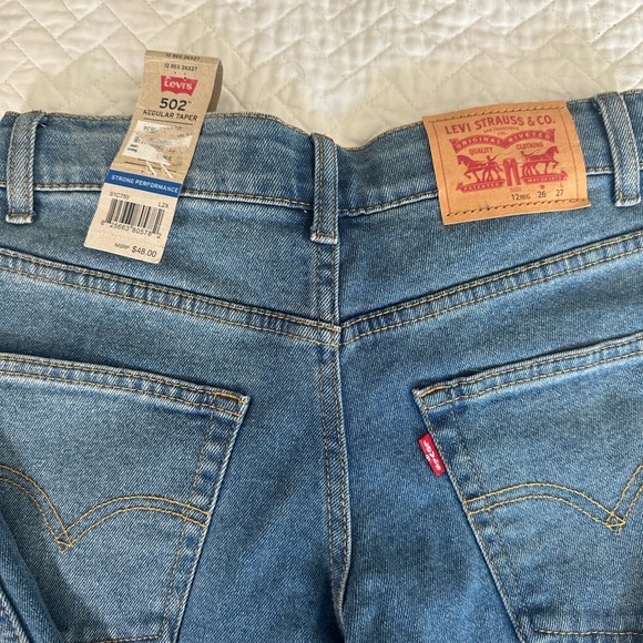 NWT Levi’s 502 Stay Loose Regular Taper Jeans 12 Reg 26x27 Blue - Picture 7 of 9